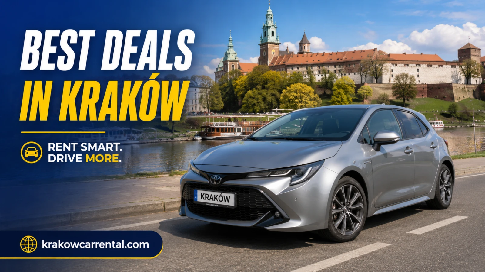 No deposit car rental deals in Kraków with debit card booking